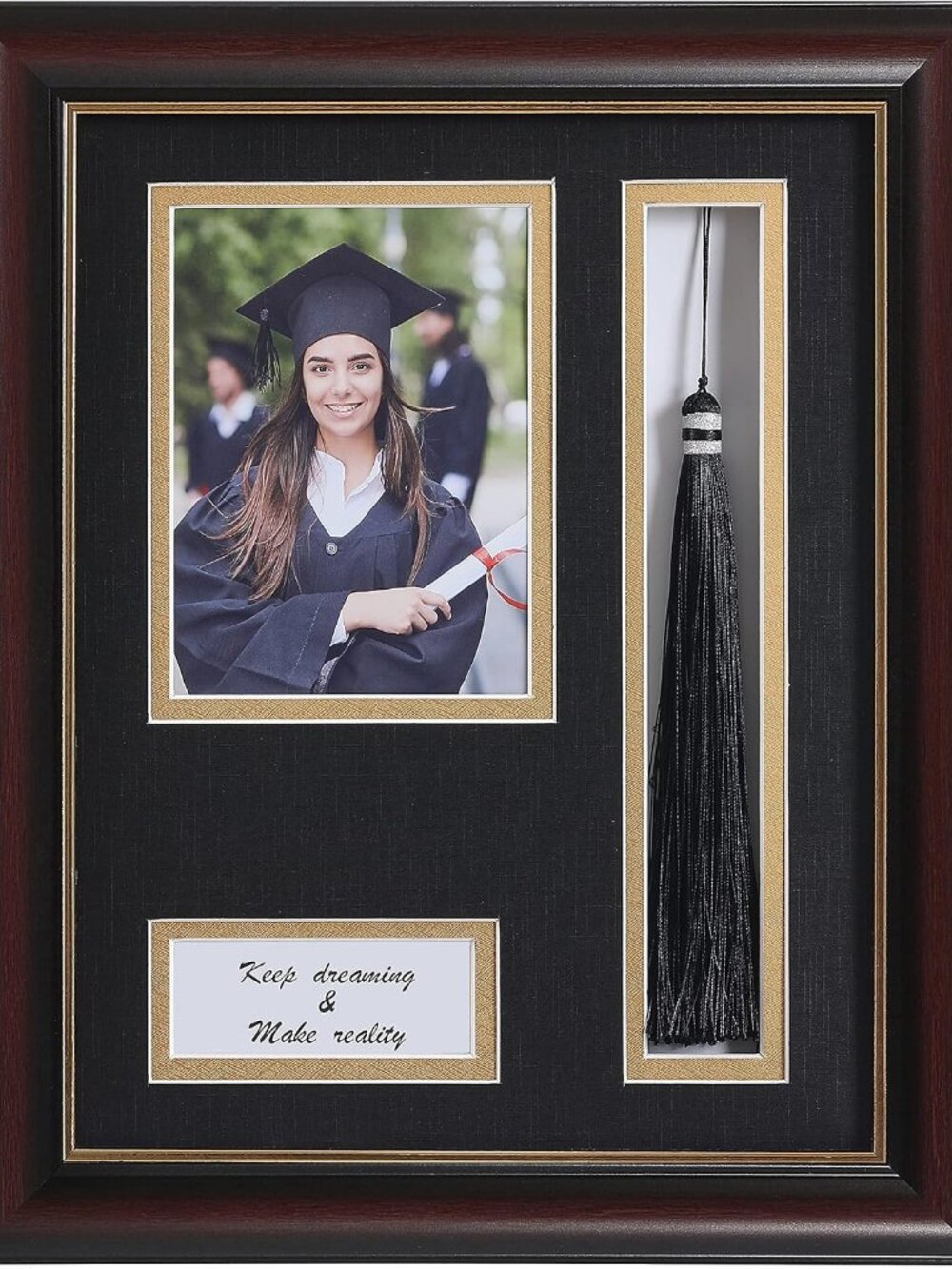 8.5x11 Graduation Frame with Tassel Holder for 4x6 Photo, Black